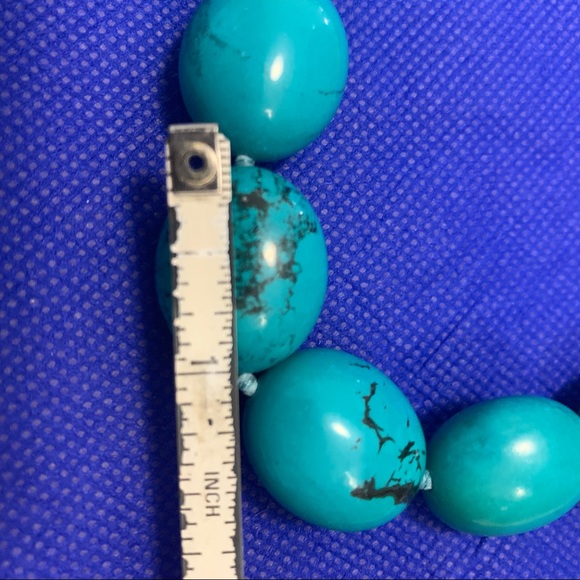 LUC Bead Turquoise 925 Sterling Silver Necklace - Picture 3 of 9